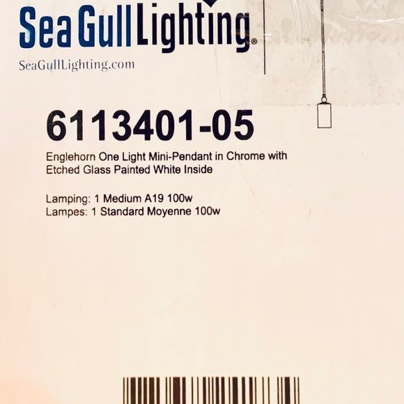 Englehorn Collection by Sea Gull Lighting Pendants Chrome and Etched Glass - Picture 8 of 8